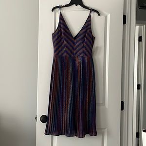 Dress the population metallic cami dress with pleated skirt.  Size Medium NWT